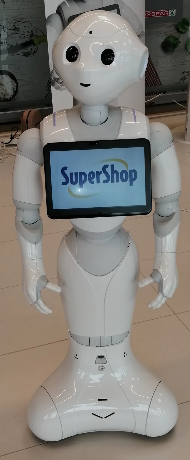 A Pepper robot used for human interaction