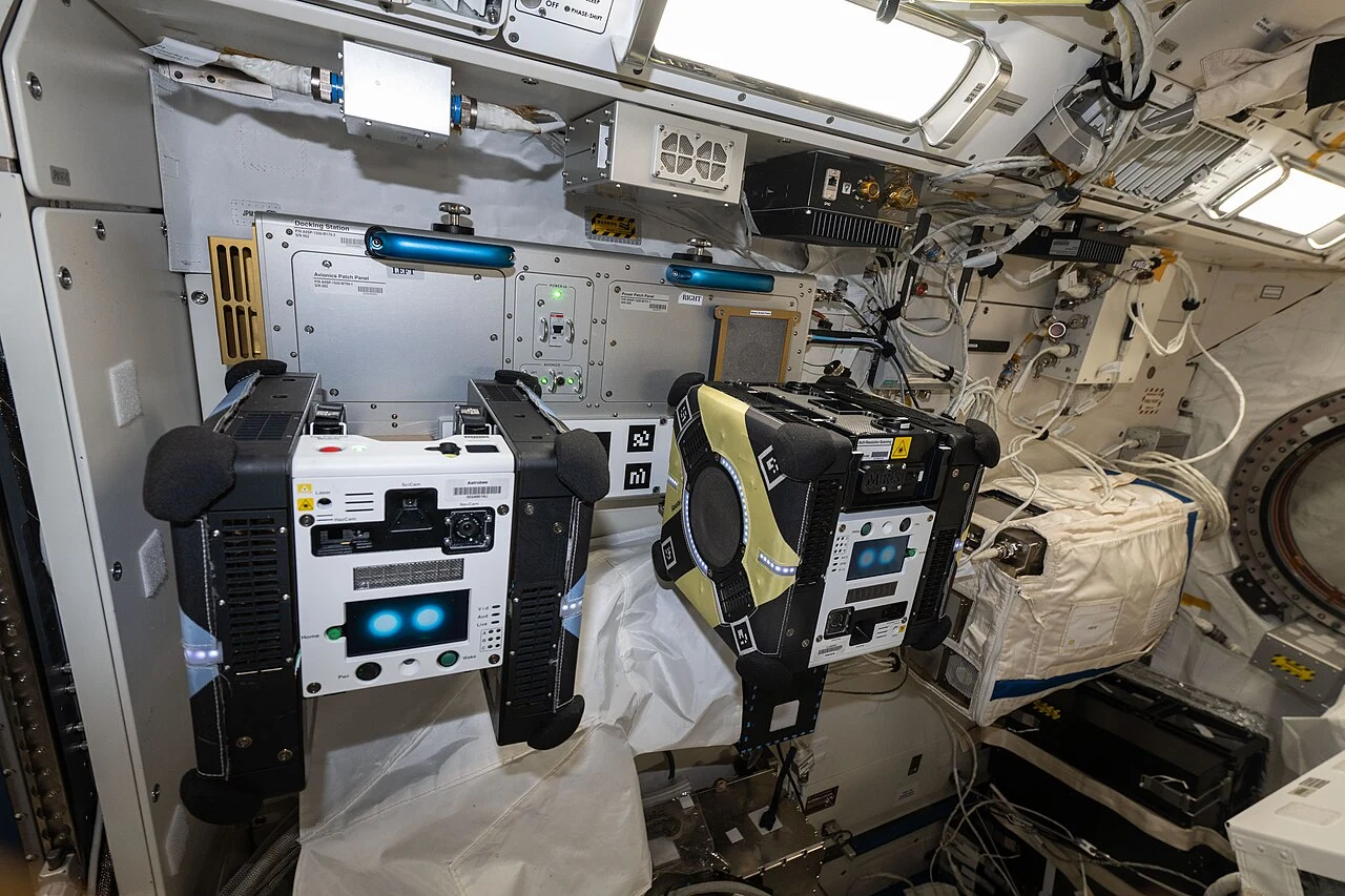NASA Astrobee robots aboard the International Space Station