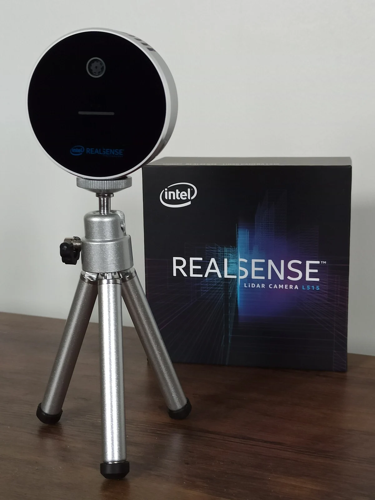 An Intel RealSense L515 lidar depth camera